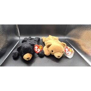Ty 4010 Beanie Babie Cubbie Plush Toy 2 Bears with Tags